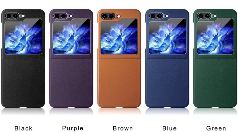 Case for Samsung Galaxy Z Flip 5 /5G, PU Leather + Hard PC Shell Ultra Thin Slim Durable Protective Phone Cover for Samsung Galaxy Z Flip5 5G (black) - Image 2